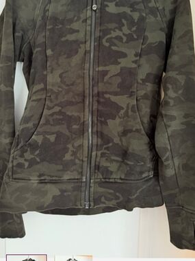 lululemon athletica Olive Camo Zip-Up Hoodie Like New